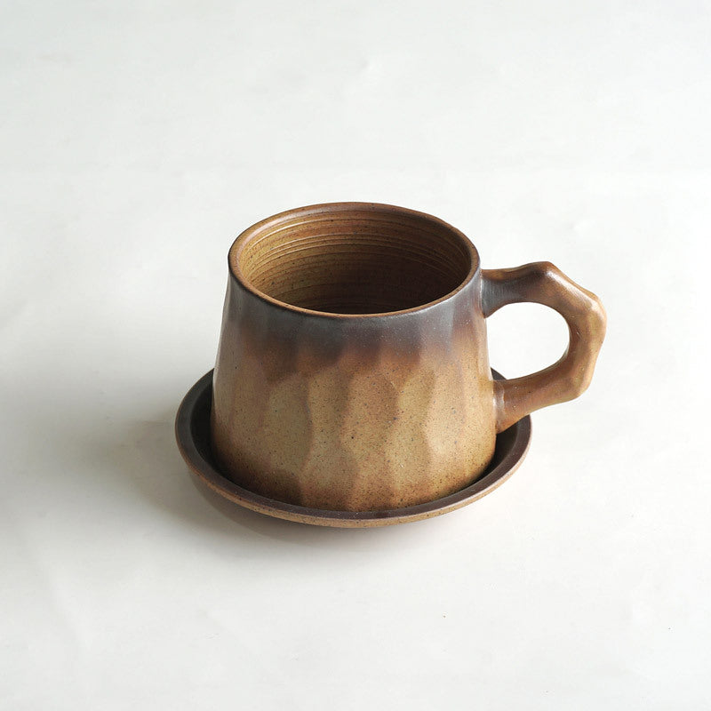 Handmade vintage ceramic coffee cup.