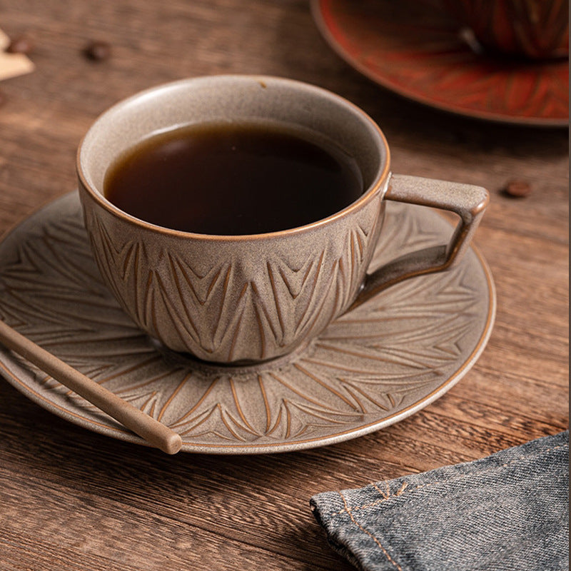 Ceramic coffee cup with latte art