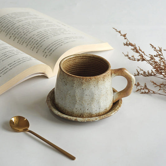 Handmade vintage ceramic coffee cup.