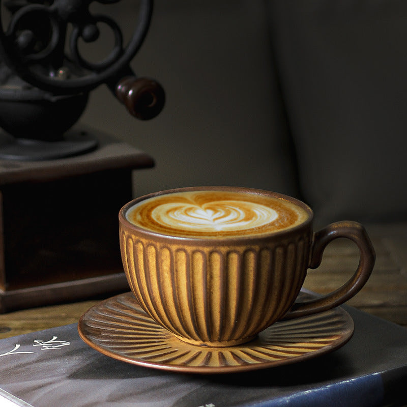 Vintage latte coffee cup - Exquisite ceramic with latte art design