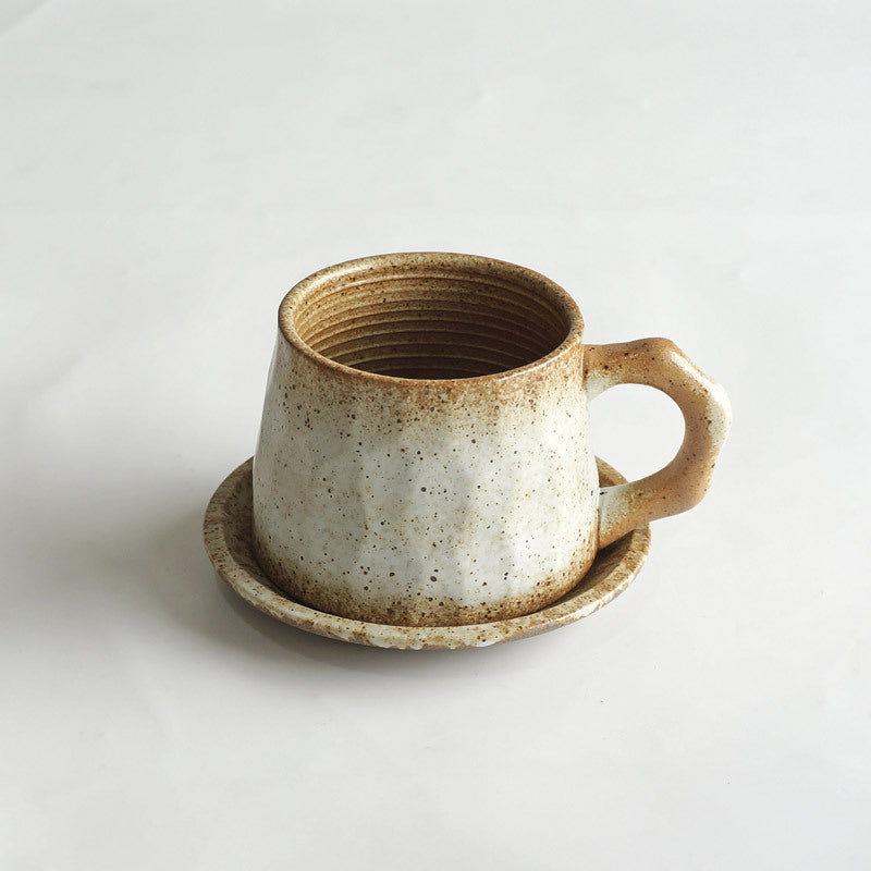 Handmade vintage ceramic coffee cup.