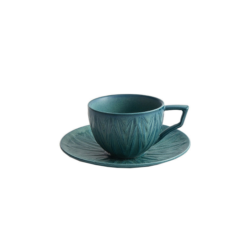 Ceramic coffee cup with latte art