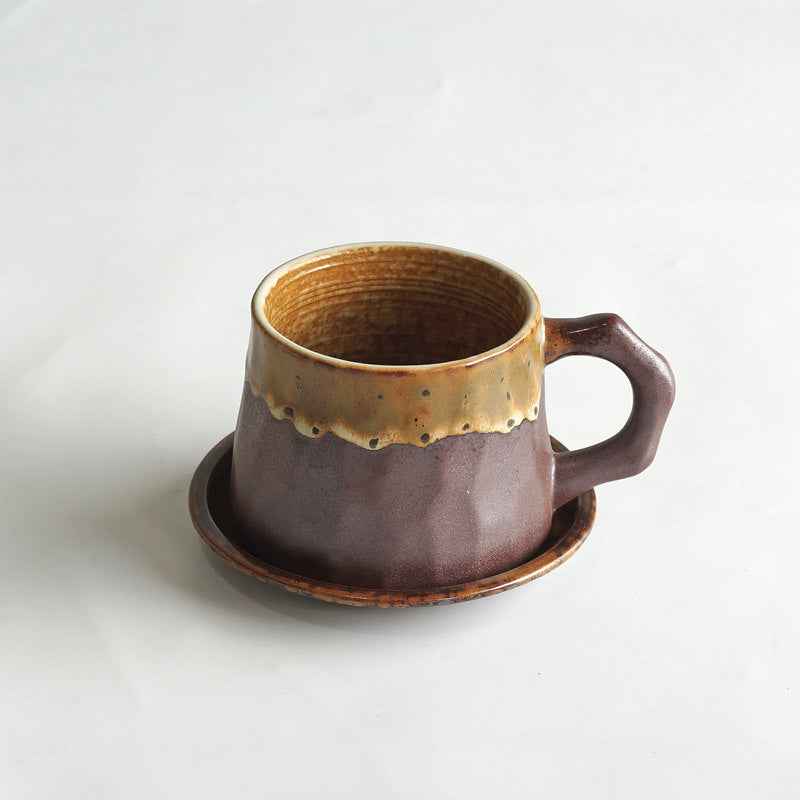 Handmade vintage ceramic coffee cup.