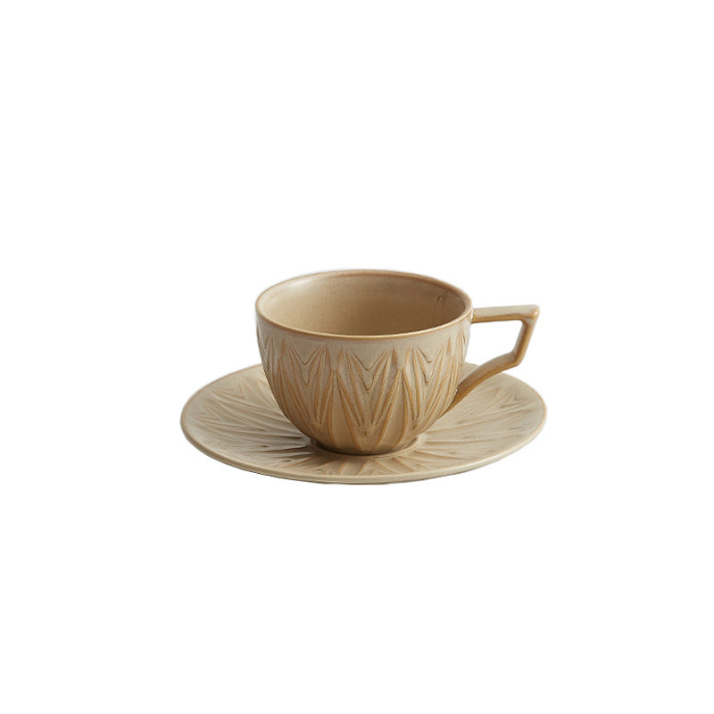 Ceramic coffee cup with latte art